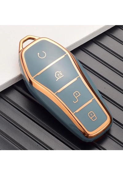 Byd Atto 3 Ve Seal U Anahtar Koruma Kılıfı Mavi/gold Lütfen Uyumlu Anahtar Modeline Bakınız