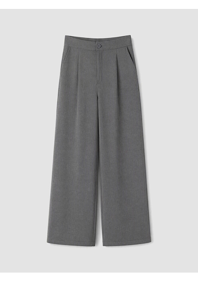 Lcw Modest Gri Loose Fit Kadın Pileli Kumaş Pantolon