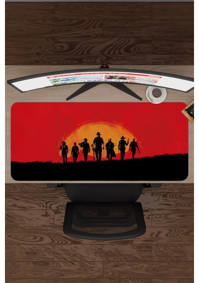 Red Dead Redemption 2 Dikişli Kauçuk Oyuncu Mousepad V1 - 90x40 Xxl Gaming Mouse Pad
