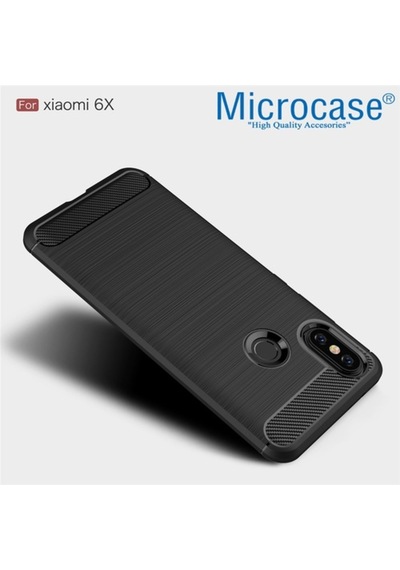 Xiaomi Mi A2-6X Brushed Carbonfiber Silikon Tpukilif+Tempered Cam 266278791 - Seçenek / Cam Koruma-Cam Istemiyorum