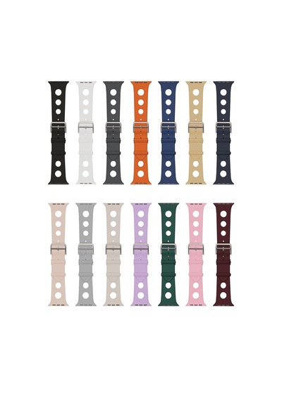 Apple Uyumlu Watch  44mm Delikli Tasarım Zore Krd-147 Silikon Kordon