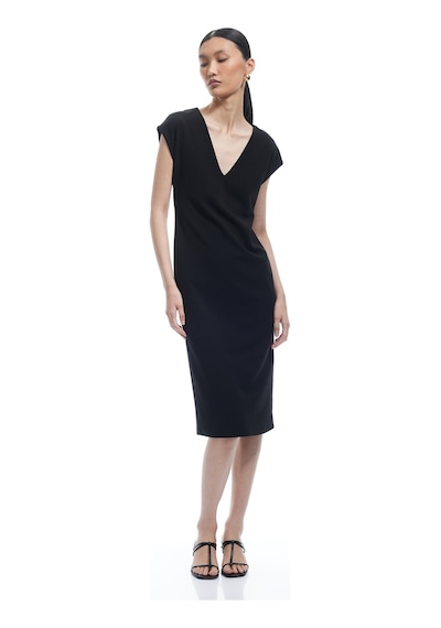 Koton Bürümcük Kumaş Slim Fit Kolsuz Midi Boy V Yaka Bodycon Elbise Siyah 5sak80329ek Siyah Koton Bürümcük Kumaş Slim Fit Kolsuz Midi Boy V Yaka Bodycon Elbise Siyah 5sak80329ek Siyah