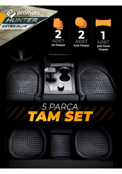 Dacia Duster 2010-2017  Model ve Sonrası Uyumlu Oto Paspas 4D   Ekstra Plus (Siyah)
