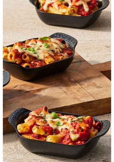 Le Creuset 4 Lü Mini Dikdörtgen Döküm Fırın Ve Servis Seti 13 Cm Fırın Tepsisi Siyah