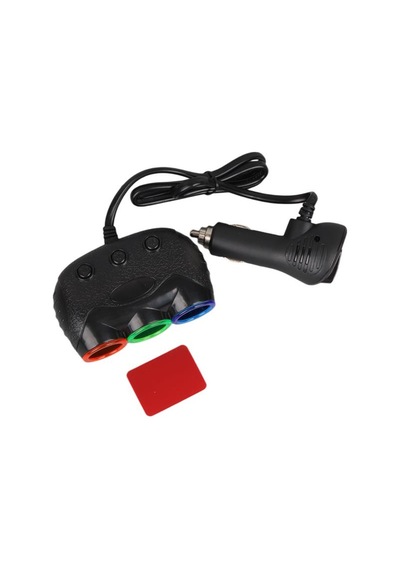 Olesson 1633 12-24v Tek Usb Girişli 120w 80cm Kablolu Dijital Voltaj Ekranlı 3 Lü Araç Çakmak Çoklayıcı