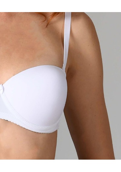 Nbb Destekli Push-up Straplez Cuplı Basic Sütyen- 3520 Beyaz