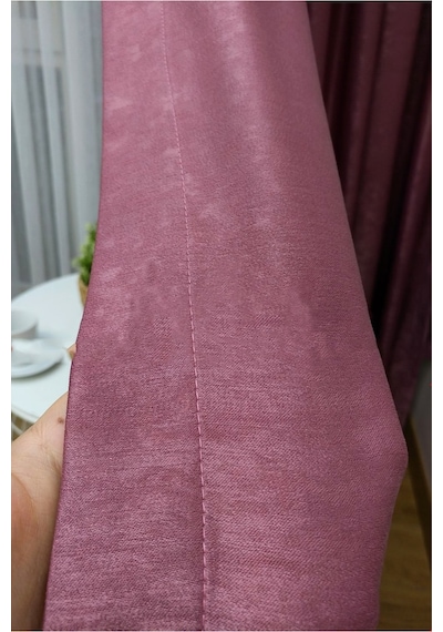 Evdepo Home Gül Kurusu Düz Renk Soft Fon Perde Tek Kanat Gülkurusu