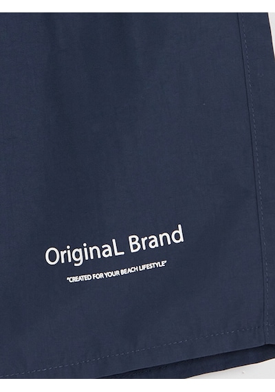 Lcw Swımwear İndigo Kısa Boy Baskılı Erkek Deniz Şortu