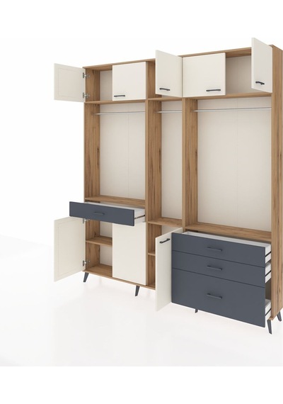 Arges Dolap 8 Raflı 4 Çekmeceli 3 Askılı 220x30x243 Çam-aytaşı/antrasit Aytası/antrasıt Arges Dolap 8 Raflı 4 Çekmeceli 3 Askılı 220x30x243 Çam-aytaşı/antrasit Aytası/antrasıt