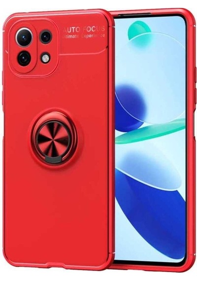 Xiaomi Mi 11 Lite Kılıf Zore Ravel Silikon Kapak Kırmızı