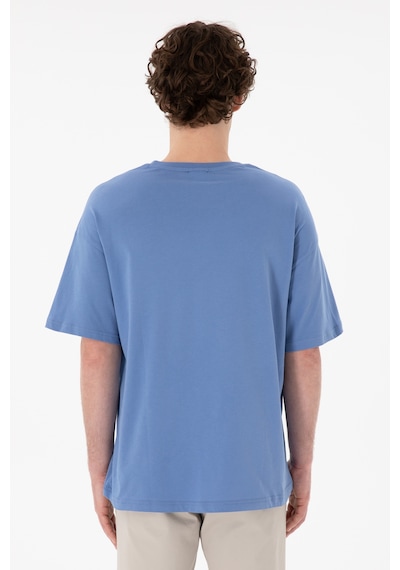 U.S. Polo Assn. Erkek Oversize Fit Bisiklet Yaka Koyu Mavi Tişört 50305859-VR032