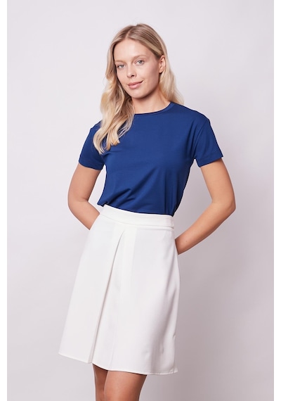 Jument Kadın Sıfır Yaka Kırışmaz Span Karışımlı Şık Kısa Kol Likralı T-shirt Bluz-lacivert Lacivert Jument Kadın Sıfır Yaka Kırışmaz Span Karışımlı Şık Kısa Kol Likralı T-shirt Bluz-lacivert Lacivert