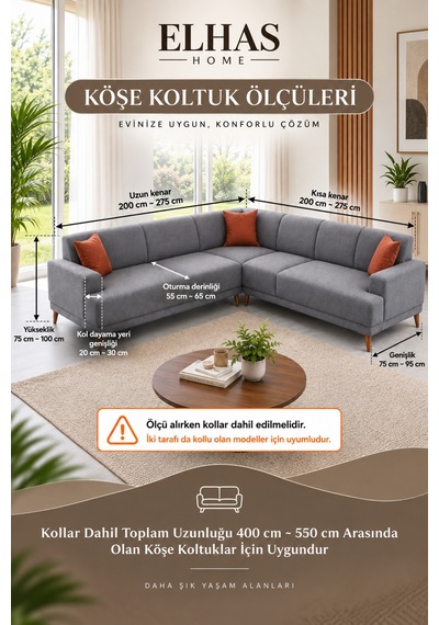 Bürümcük Kumaş 7 Kişilik Etekli L Köşe Koltuk Kılıfı Beyaz - 934823050 Beyaz
