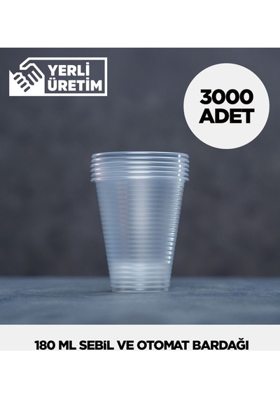 180 Ml Plastik Sebil Ve Otomat Bardağı 3.000 Adet - Yüksek Kalite Diğer