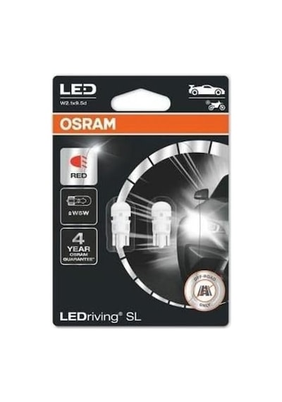 Ampul 1w 12v W2.1x9.5d Vs2000 2 W5w Kırmızı Ledriving 2825drp-02b