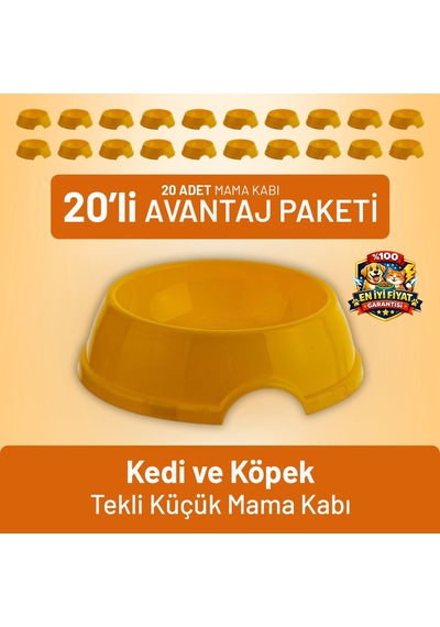Kedi Ve Köpek Tekli Küçük Mama Kabı - 20 Adet