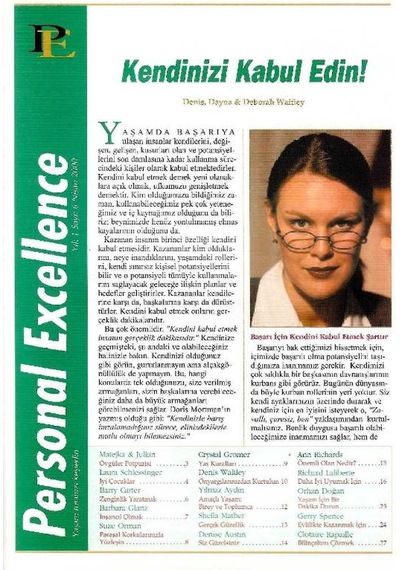 Personal Excellence - Yaşam Rotanızı Keşfedin - Kendinizi Kabul Edin - Retro Eski Basım Koleksiyon Nisan 2000 Yıl:1 Sayı:6