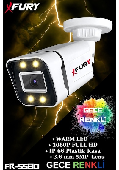 Fury Gece Renkli - 5mp Lens 1080p Full Hd Ahd Güvenlik Kamerası 4 X Ultra Led Renkli Gece Görüş 5580 Fury Gece Renkli - 5mp Lens 1080p Full Hd Ahd Güvenlik Kamerası 4 X Ultra Led Renkli Gece Görüş 5580