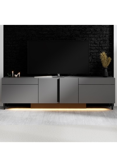 Paris Siyah Demir Ayaklı Rgb Led Işık Sistemli Antrasit Tv Ünitesi Tv Sehpası Antrasit - Siyah Paris Siyah Demir Ayaklı Rgb Led Işık Sistemli Antrasit Tv Ünitesi Tv Sehpası Antrasit - Siyah