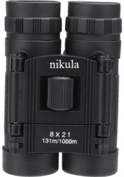 8x21 Kauçuk Kaplama  Haki Renk Cep Boy Mini Dürbün Siyah