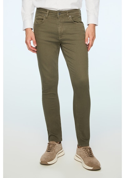 Morven Erkek Haki Denim 5 Cep Slim Fit Jean Kot Pantolon 26ms003032710 Haki