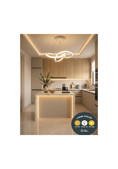 Snowflake Beyaz Sarkıt Led Avize 3 Renk Salon, Mutfak, Çocuk Odası Ve Antre İçin