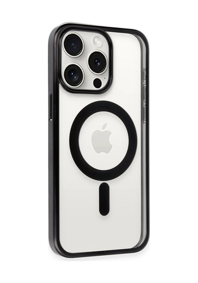 Apple İphone 15 Pro Max Kılıf Erozi Magsafe Kapak - Siyah 0.2M-Çok Renkli