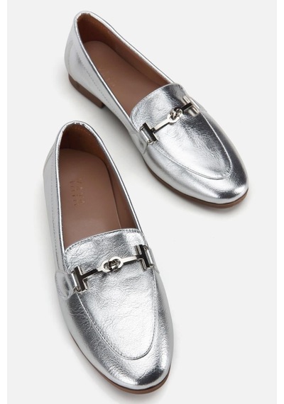Yaya Kadın Lame Toka Detaylı Metalik Loafer