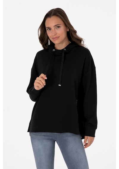 U.S. Polo Assn. Kadın Siyah Modal Karışımlı Kapüşonlu Sweatshirt 50313561-VR046