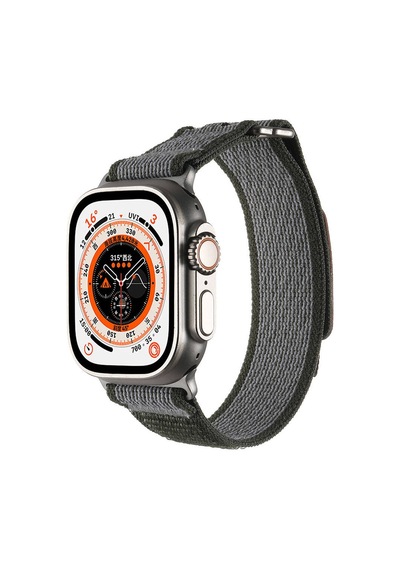 Apple Uyumlu Watch Ultra 49mm Hasır Kordon Zore Krd-106 Strap Kayış-siyah