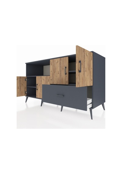 Kronos Konsol 4 Raflı Tek Çekmeceli 4 Kapaklı 176x59x99 Antrasit- Antrasit-çam/antrasit Kronos Konsol 4 Raflı Tek Çekmeceli 4 Kapaklı 176x59x99 Antrasit- Antrasit-çam/antrasit