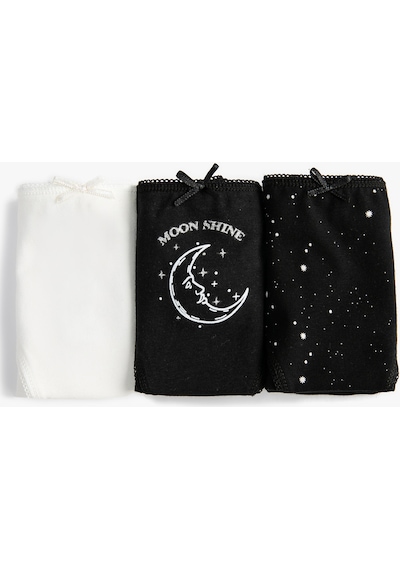 Koton Pamuklu Külot Brief 3'lü Paket Desenli Kurdele Detaylı Siyah 3slk30057mk 3SLK30057MK999 Siyah Koton Pamuklu Külot Brief 3'lü Paket Desenli Kurdele Detaylı Siyah 3slk30057mk 3SLK30057MK999 Siyah