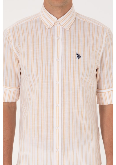 U.s. Polo Assn. Erkek Sarı Gömlek Desenli 50306339-vr044 Sarı