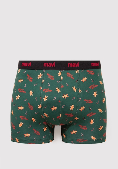 Mavi - Baskılı Boxer 0912133-71871 Yeşil
