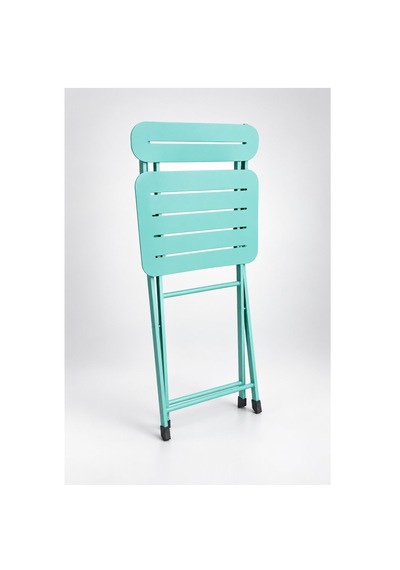 Katlanır Metal Balkon Bahçe Sandalyesi Bistro Sandalye Tekli Mint Yeşili 1642 Turkuaz