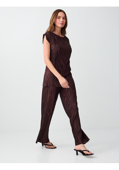 Jimmy Key Acı Kahve Normal Paça Bol Kesim Desenli Örme Pantolon 6sw186711803 Acı Kahverengi