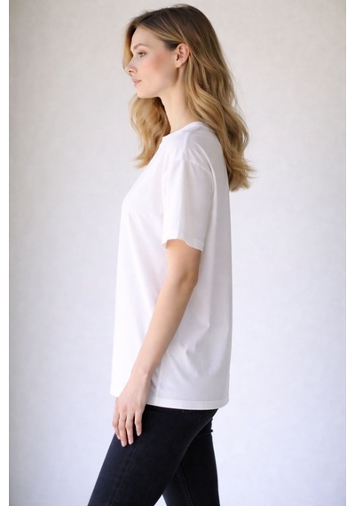 Normal People Alva - Basic Oversize T-shirt / 100%cotton Beyaz