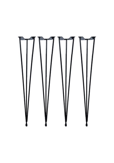 Firkete Tel Sehpa Ayağı  (4'lü Paket - 46 cm - Siyah Renkli)