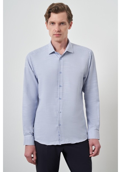 Morven Erkek Mavi Slim Fit İtalyan Yaka Gömlek 25mc004021300 Mavi