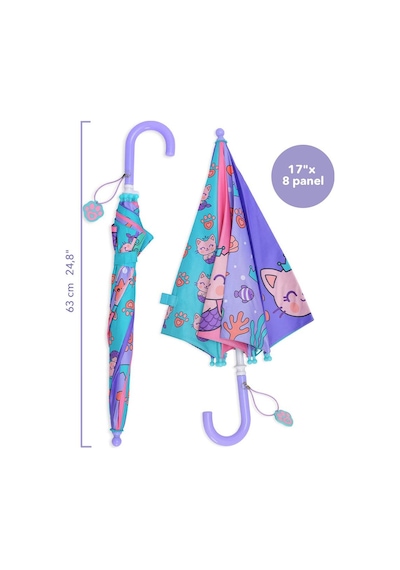 Milk&moo Caty Mermaid Çift Katmanlı Çocuk Şemsiyesi Çok Renkli