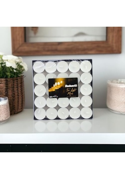 Tealight Mum 50x6 Gr Dekoratif Mumu Kandil Hediyelik Fitilli Mumluk Şamdan Krem Renk Kokusuz Çok Renkli