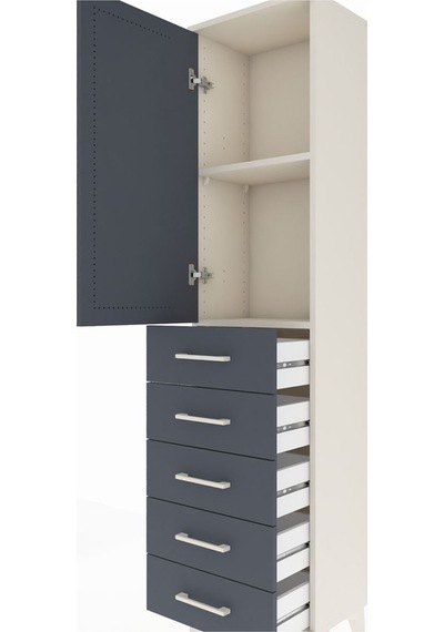 Arges Dolap 2 Raflı 5 Çekmeceli Tek Kapaklı 44x30x182 Aytaşı-... Aytaşı