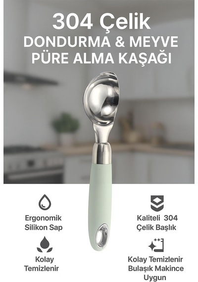 Chavin 304 Çelik Dondurma Meyve Püre Alma Kaşığı Mt199ys Diğer