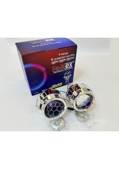 Femex Bi-xenon Turuncu Bal Petek Desenli Far İçi Mercek 2,5 Inc Far Merceği Led Xenon Uyumlu