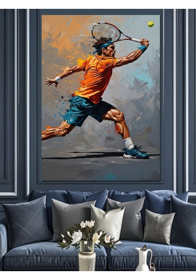 Ahşap Tablo Tenis Kortunda Hareketli Oyuncu Figürü