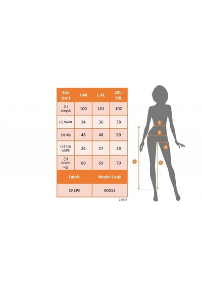 Buğrahayalin Kadın Üste Oturan Paçası Bilek Üzerinde Biten Krep Kumaş Kumaş Pantolon 36 S - 50 5xl Siyah