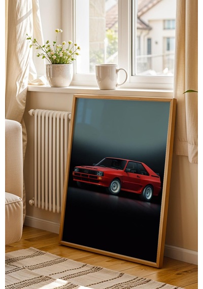 Saturn Audi Sport Quattro Araba Çerçeveli Tablo Erkek Odası Ve Garaj Dekoru Classic Car Collection