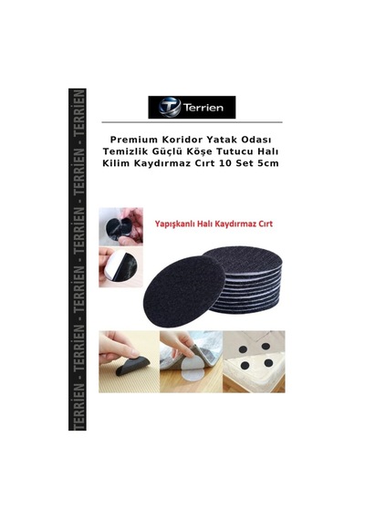 Premium Koridor Yatak Odası Temizlik Güçlü Köşe Tutucu Halı Kilim Kaydırmaz Cırt 10 Set 5cm