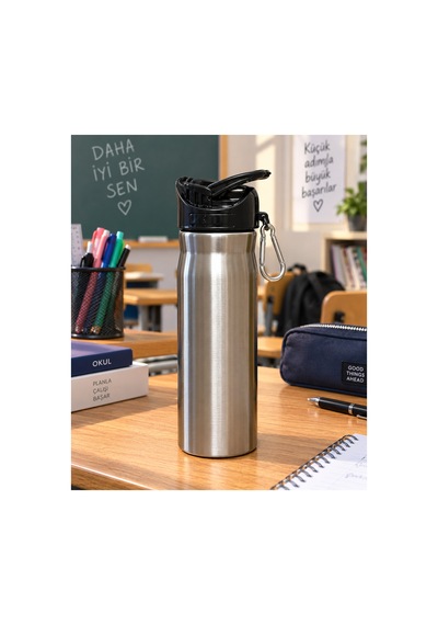 -12 500 Ml Çelik Matara Şah-2850 Gri