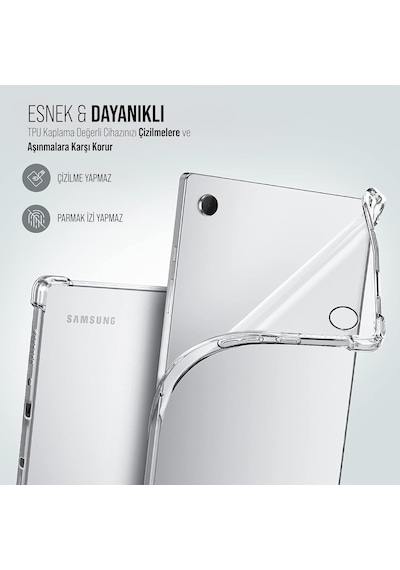 Samsung Galaxy Tab A9 X110/galaxy Tab A11 Tablet Kılıf Şeffaf Silikon Arka Kapak
